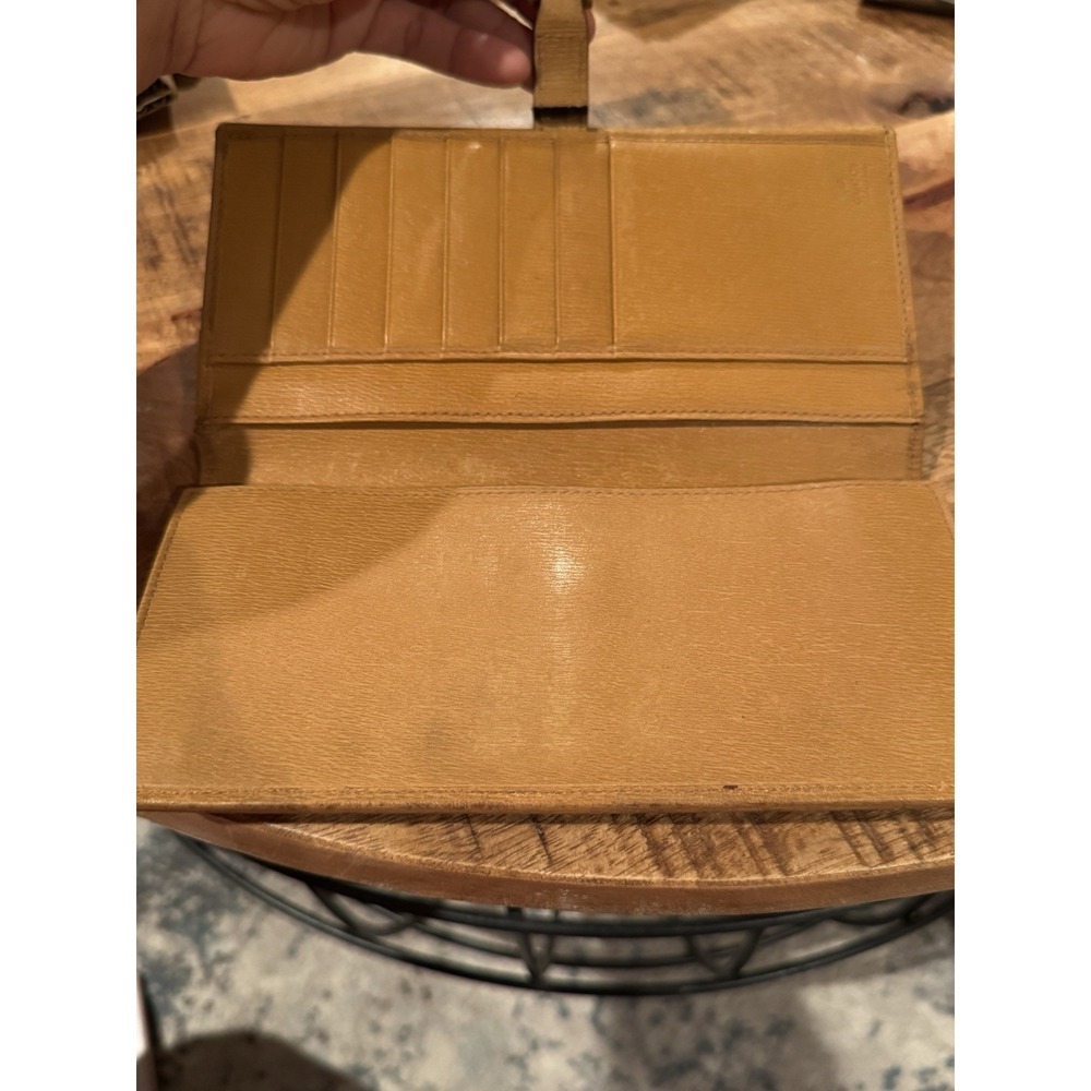 Authentic Gucci Vintage Tan Leather Clutch Wallet Jackie Clasp Italy - Picture 12 of 16